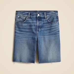 NWT J. Crew Mid Length Denim Shorts Relaxed Fit Sz 33